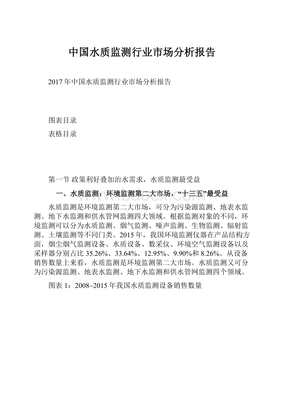 中国水质监测行业市场分析报告.docx_第1页