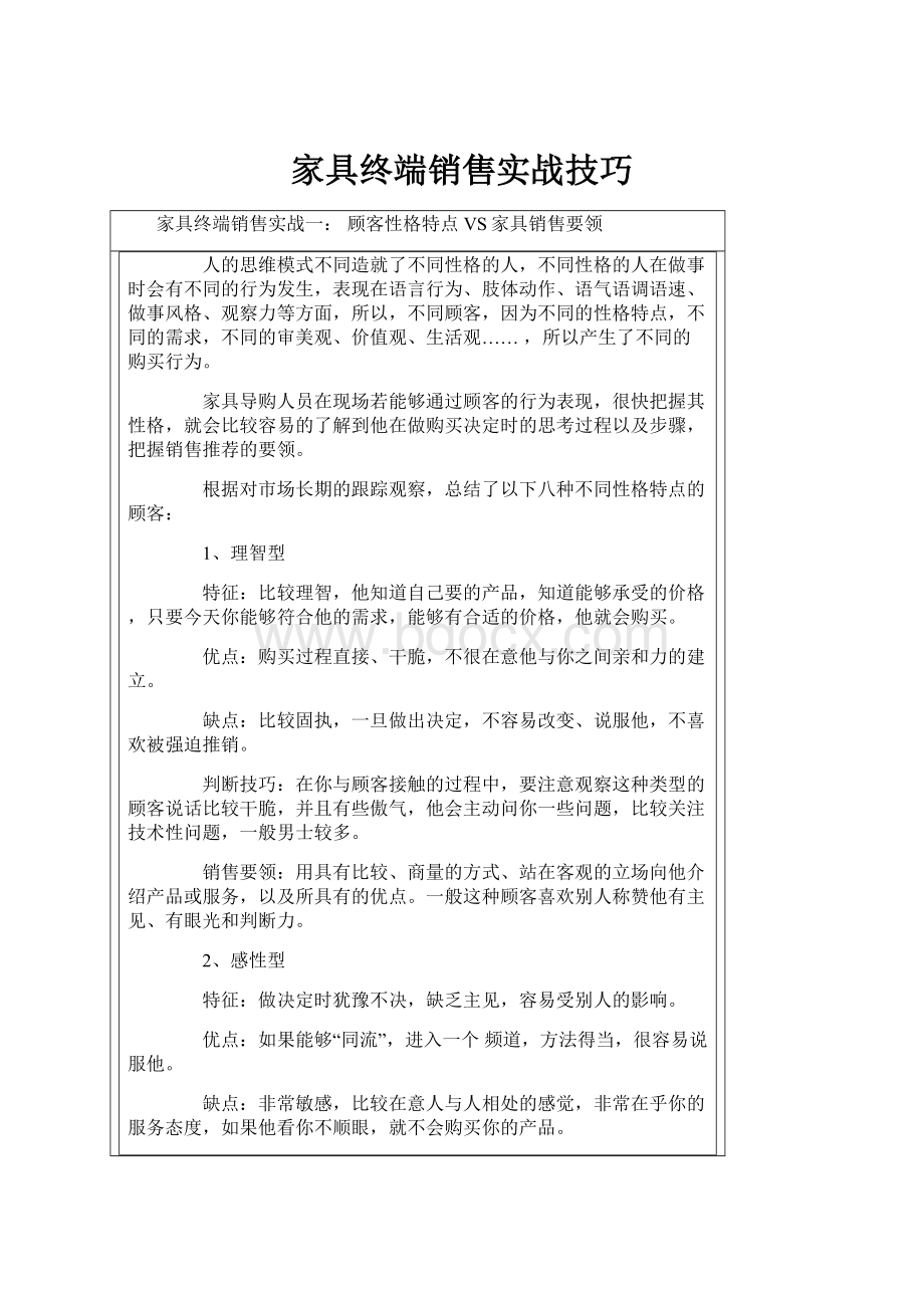 家具终端销售实战技巧.docx