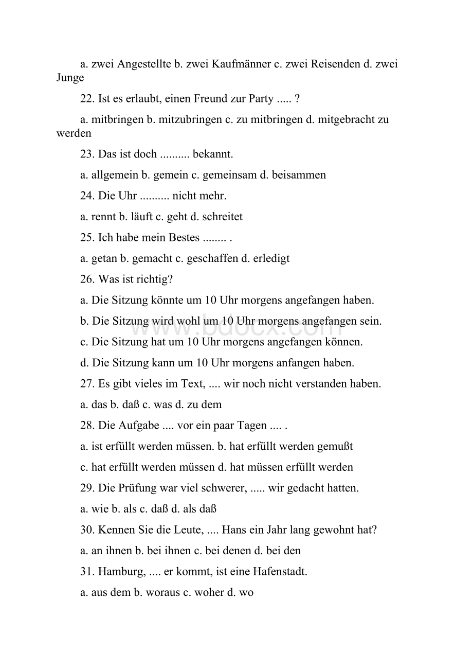 小语种德语习题练习选择题100例.docx_第3页