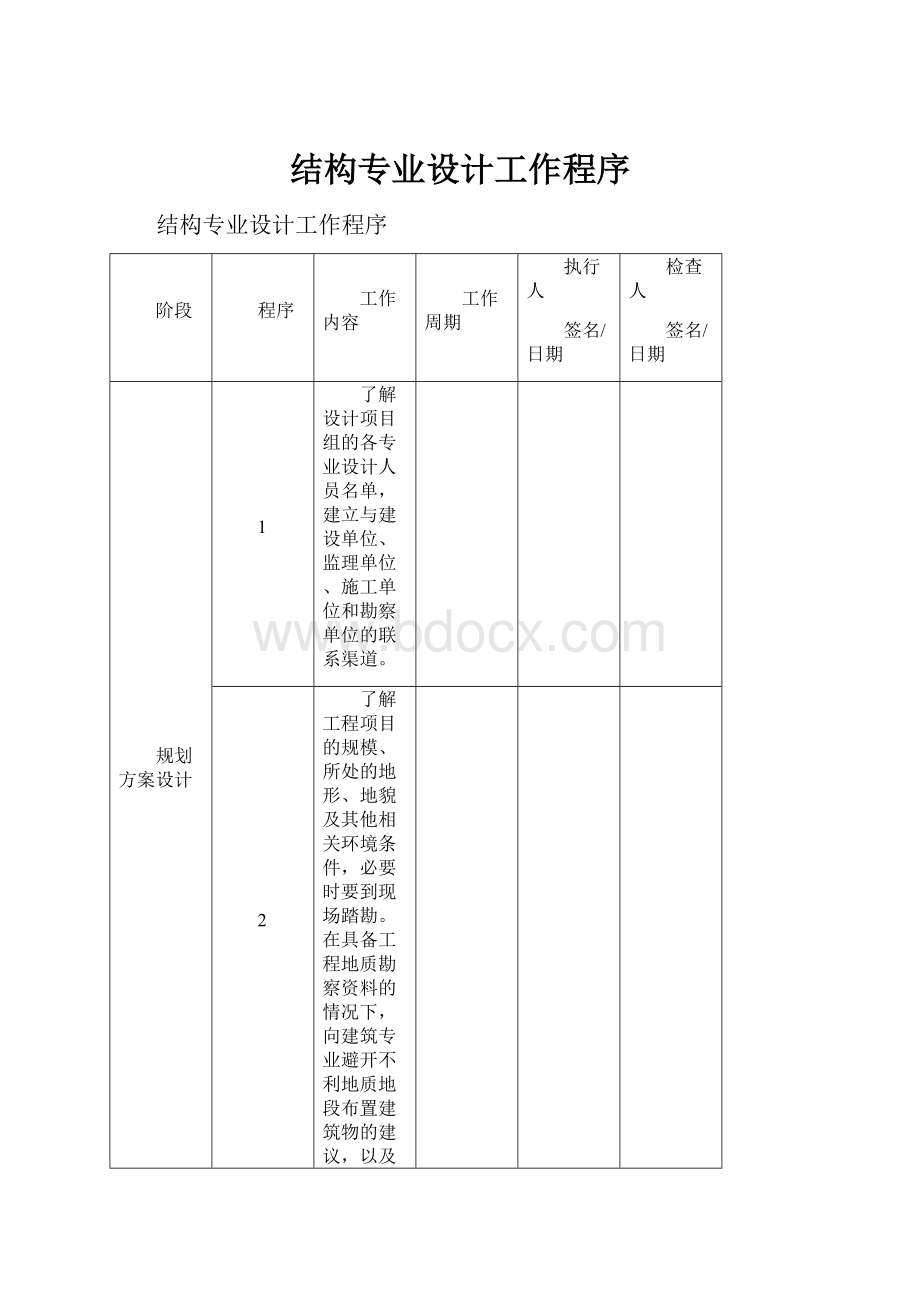 结构专业设计工作程序.docx_第1页