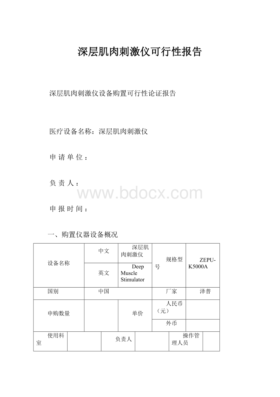 深层肌肉刺激仪可行性报告.docx_第1页