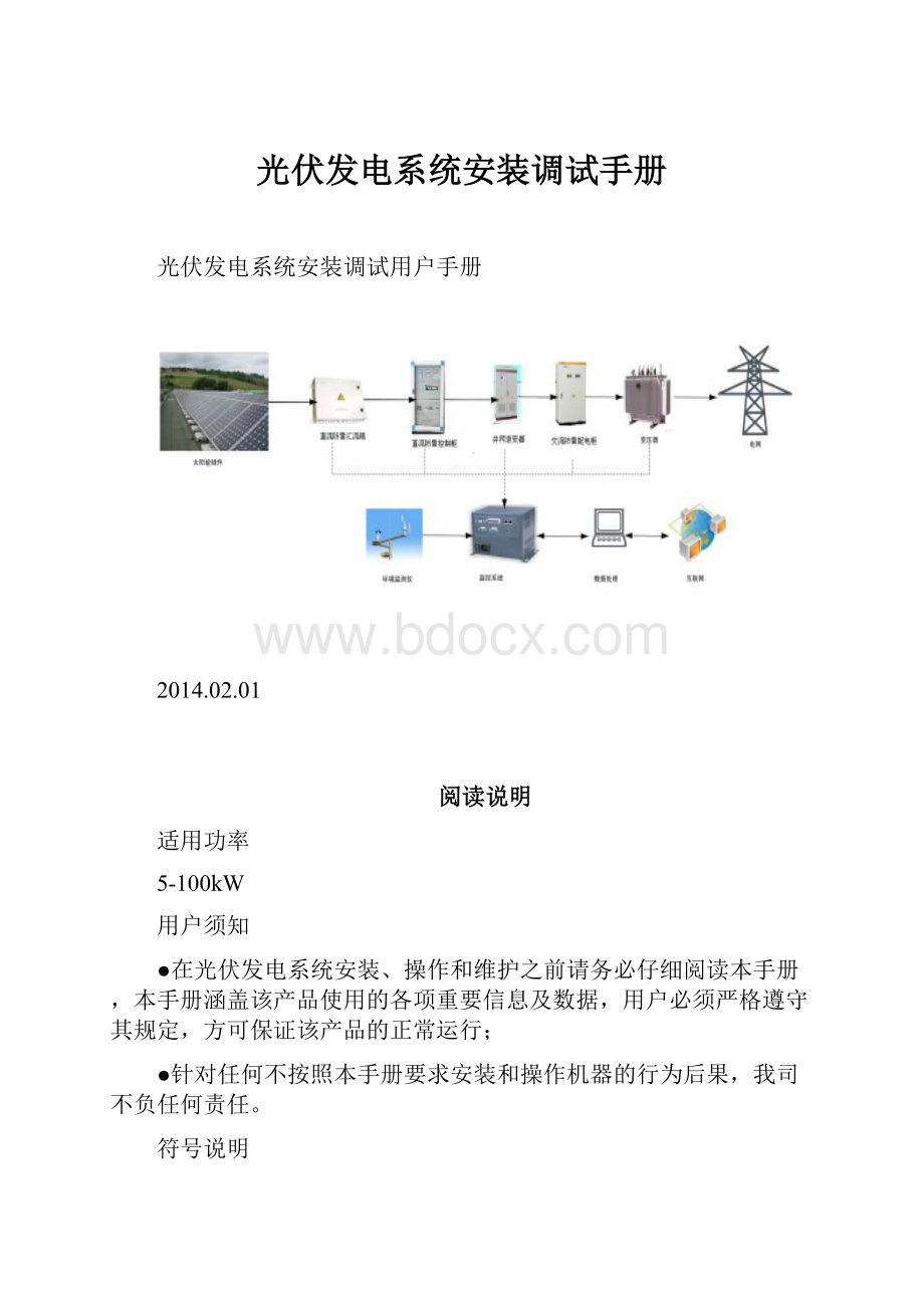 光伏发电系统安装调试手册.docx_第1页