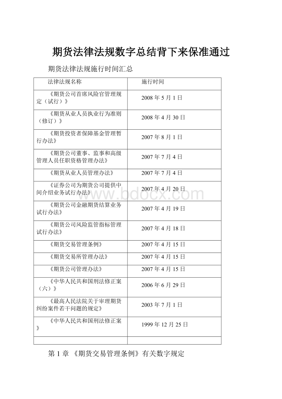 期货法律法规数字总结背下来保准通过.docx