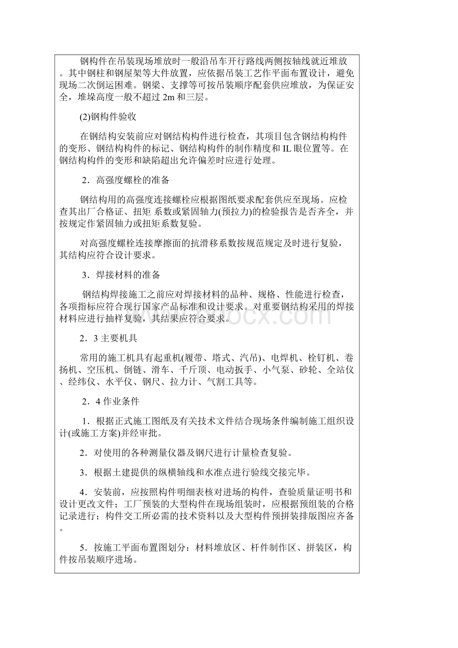 钢结构安装技术交底.docx_第2页