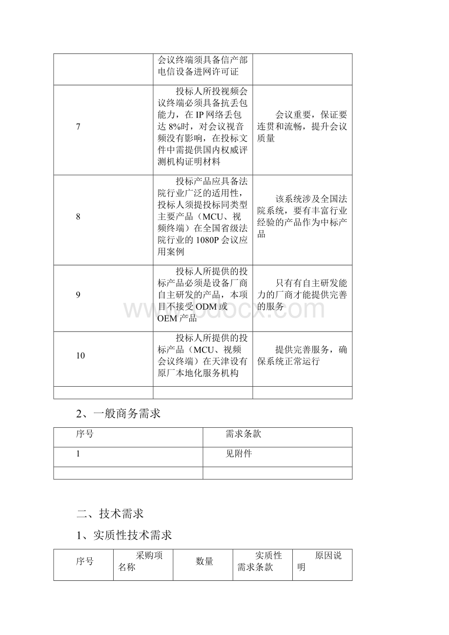 天津市高级人民法院高清视频会议改造项目招标文件.docx_第2页