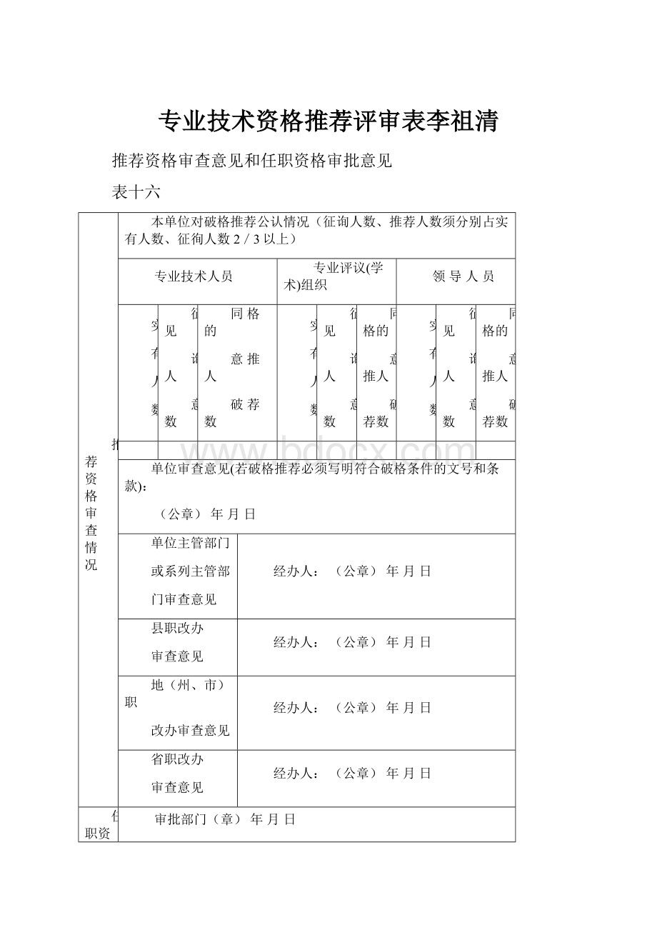 专业技术资格推荐评审表李祖清.docx_第1页
