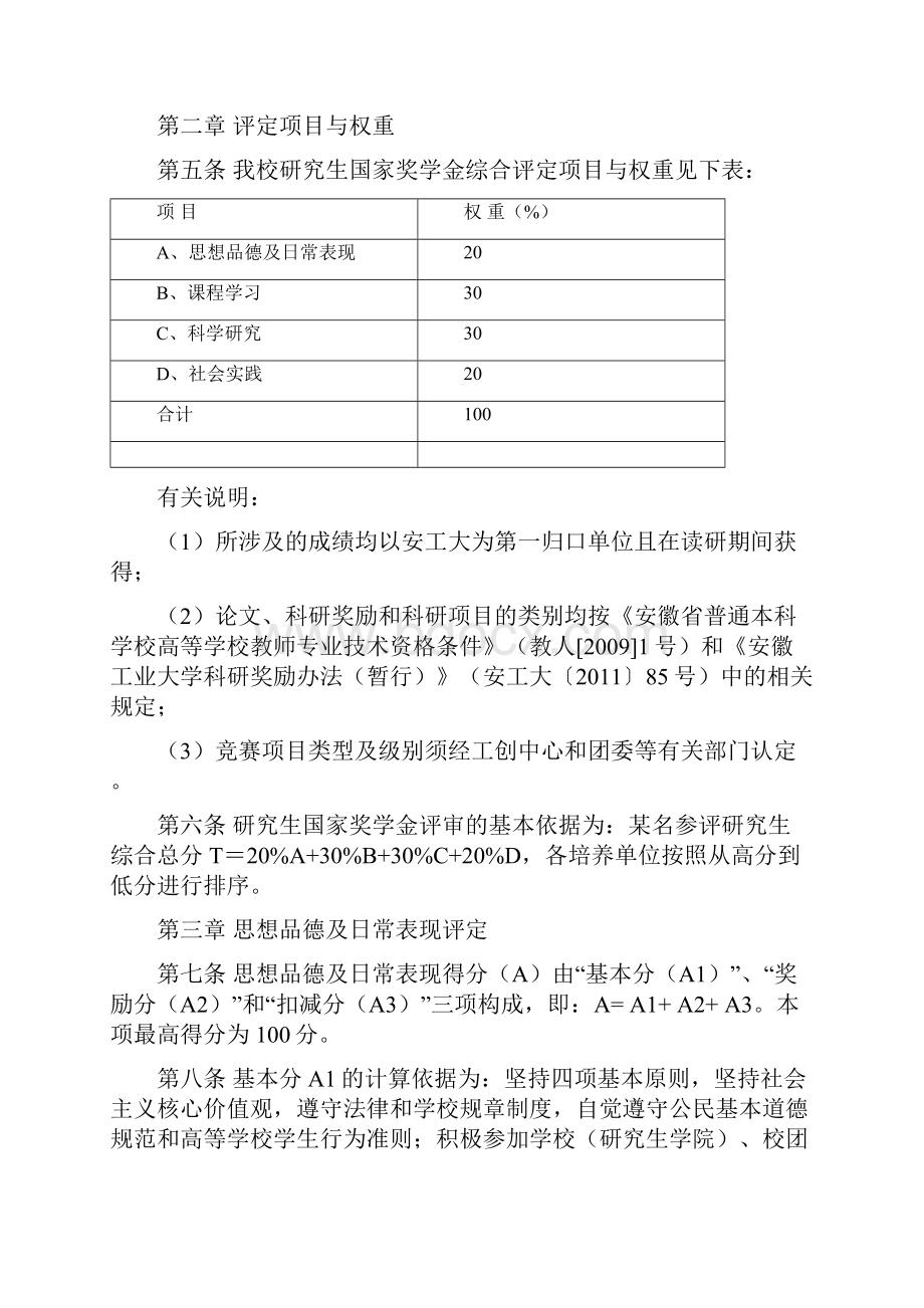 安徽工业大学研究生国家奖学金综合评定实施细则征求意见稿.docx_第2页