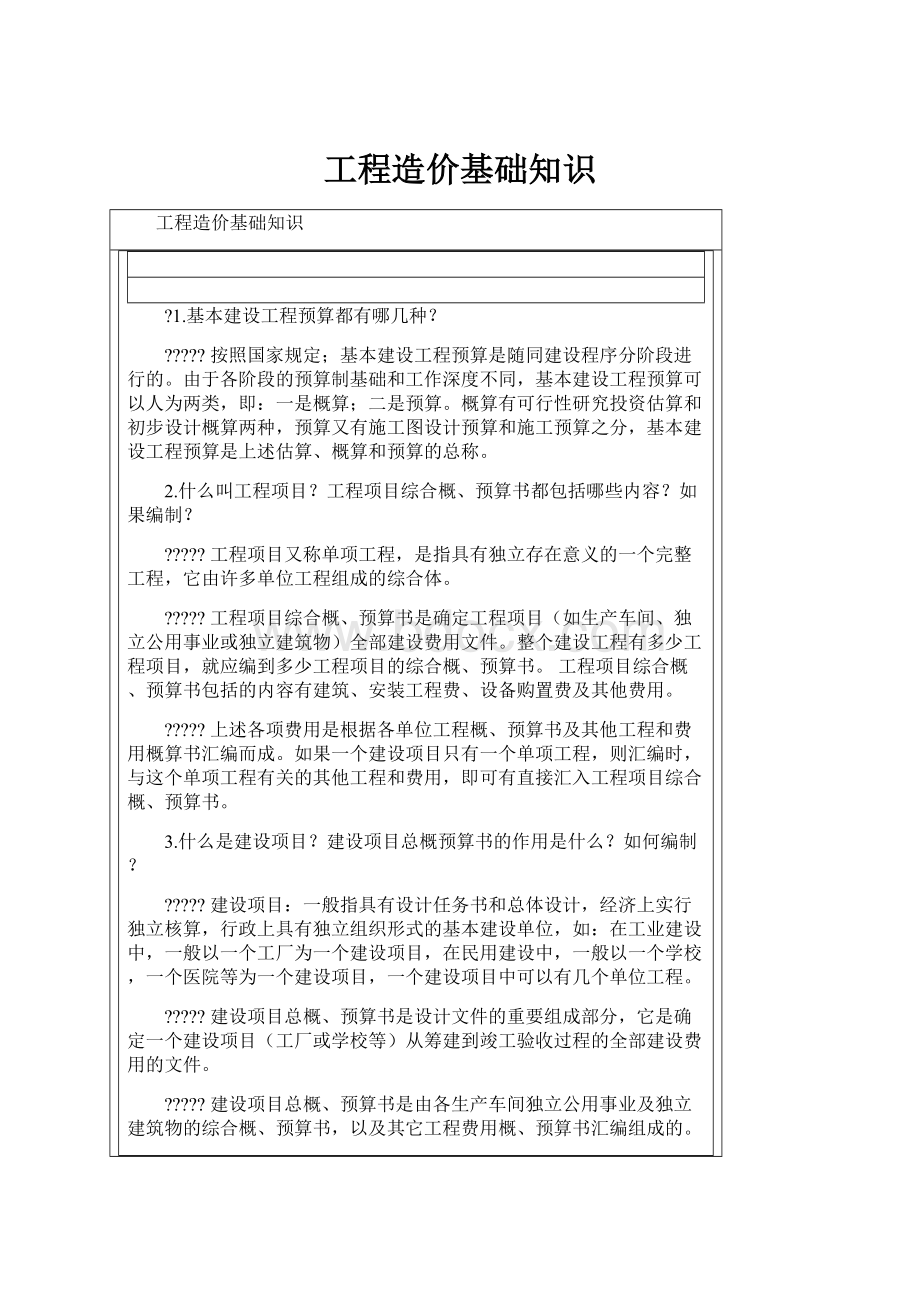 工程造价基础知识.docx