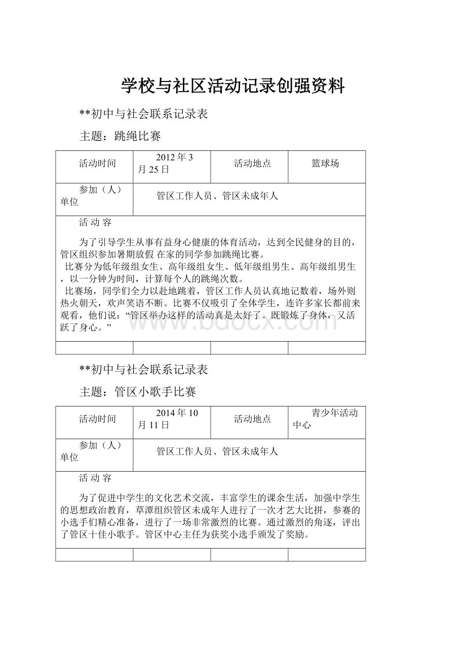 学校与社区活动记录创强资料.docx_第1页