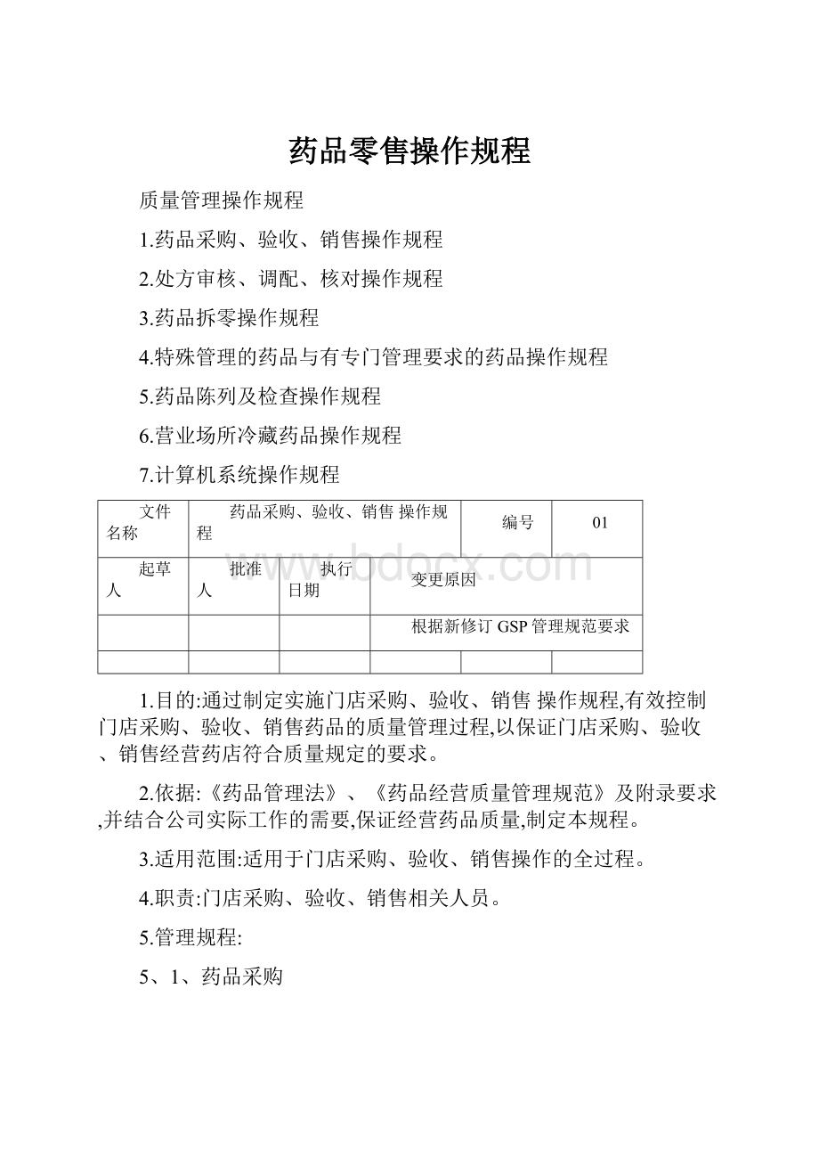 药品零售操作规程.docx_第1页