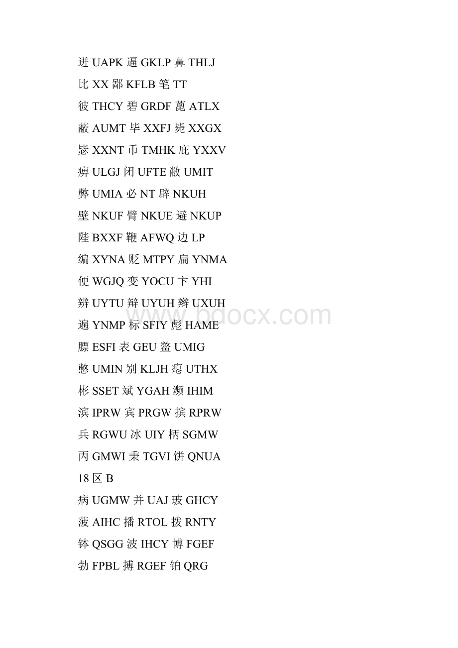 常用汉字五笔编码.docx_第3页