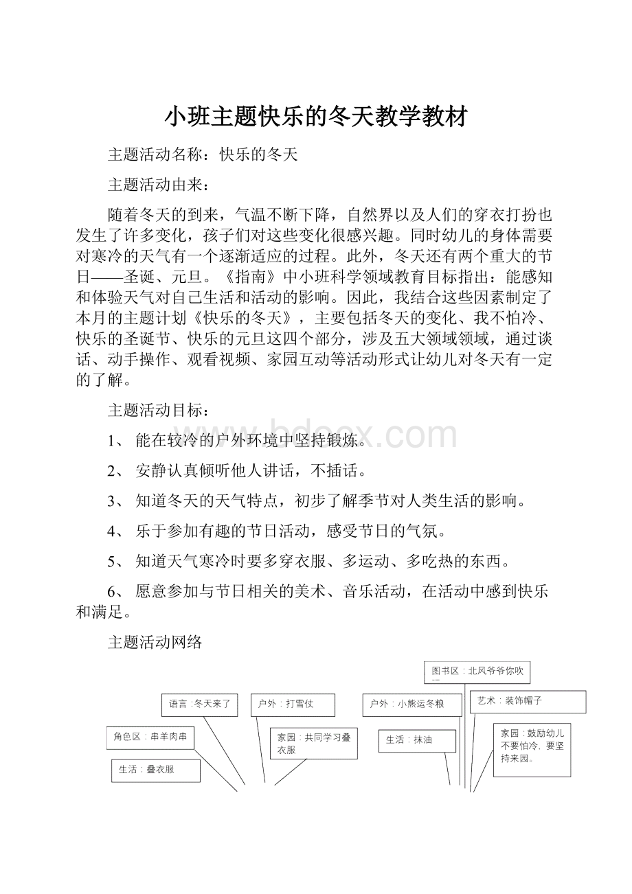 小班主题快乐的冬天教学教材.docx_第1页