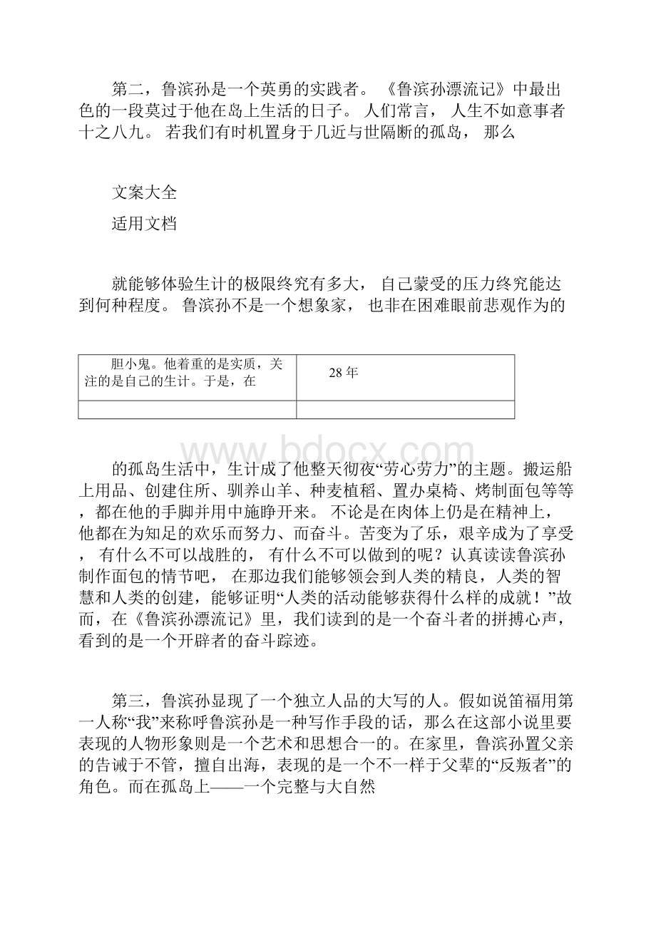 鲁宾逊漂流记人物形象解析总结报告.docx_第2页