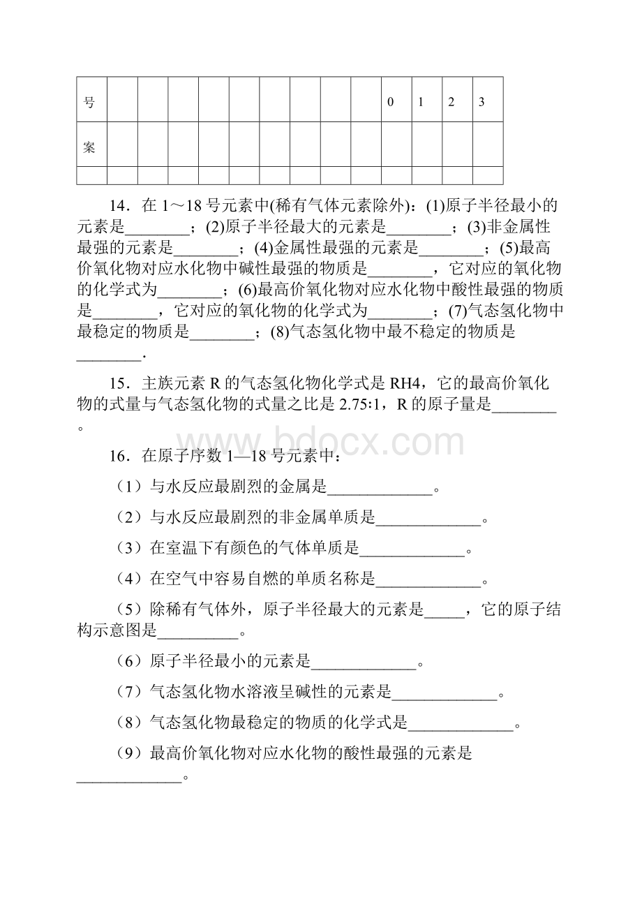 元素周期律基础练习题复习doc.docx_第3页