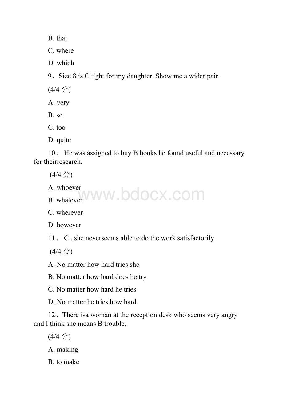 地大《大学英语4》在线作业1在线作业2答案.docx_第3页