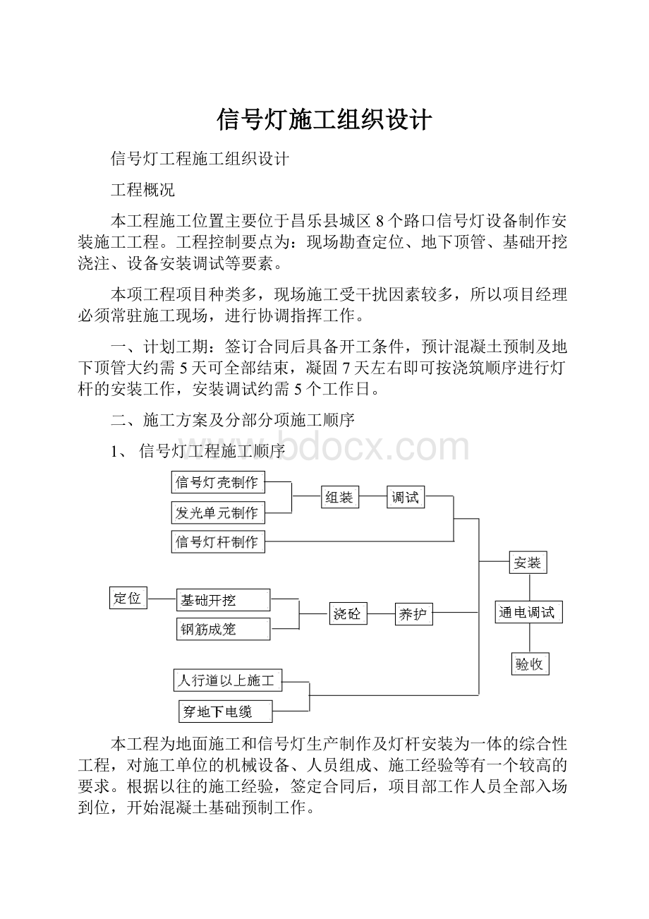 信号灯施工组织设计.docx