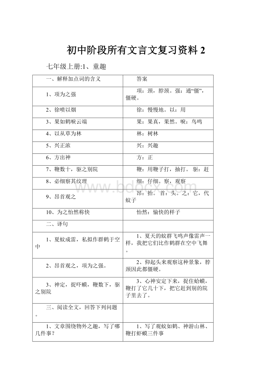 初中阶段所有文言文复习资料 2.docx_第1页