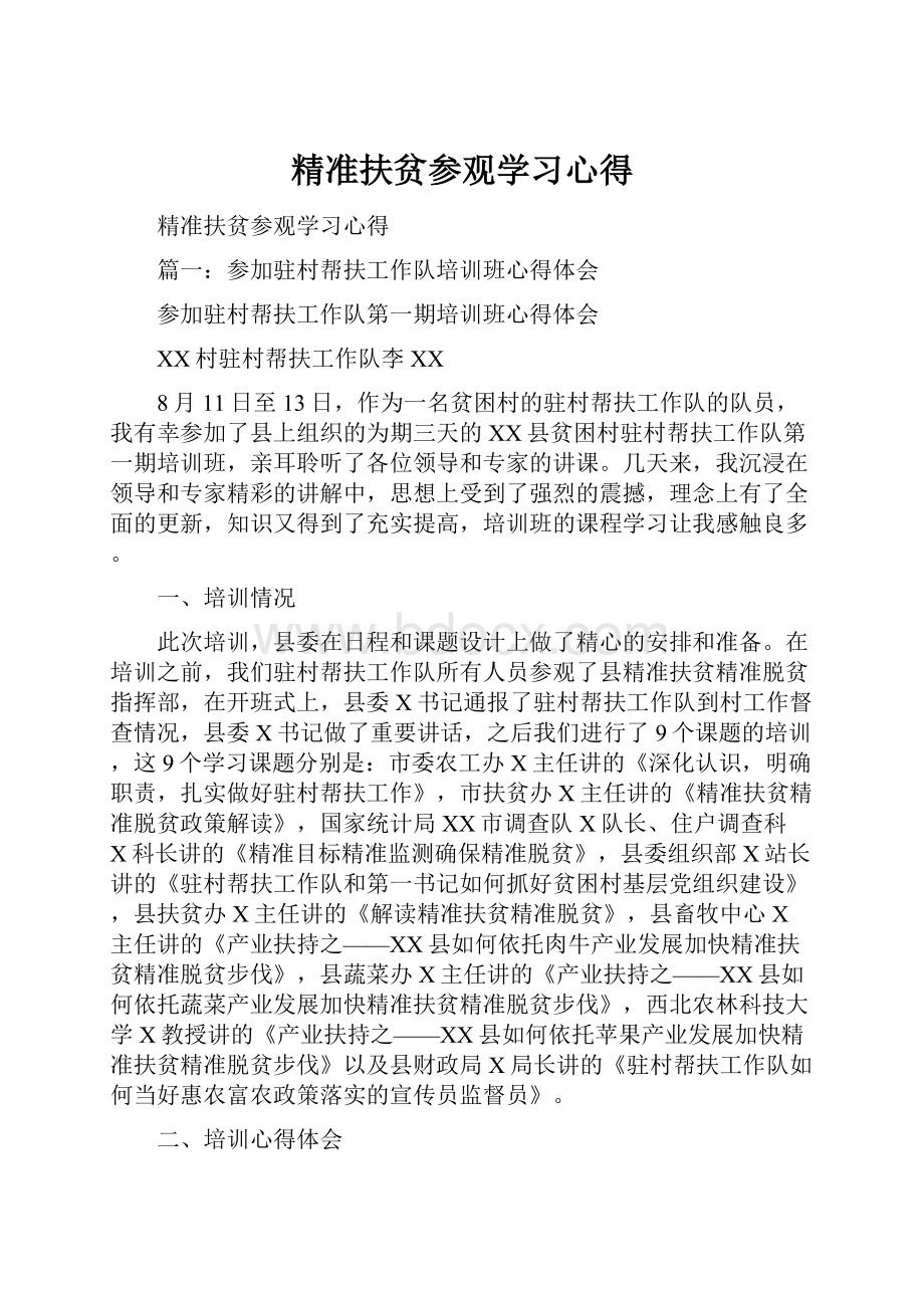 精准扶贫参观学习心得.docx_第1页