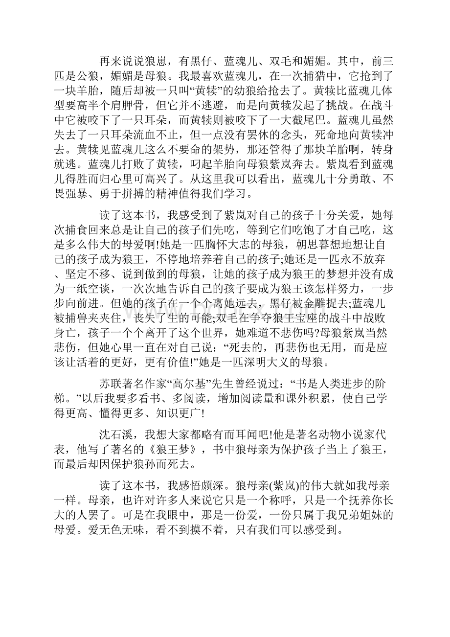 阅读《狼王梦》感受和启示精选.docx_第2页