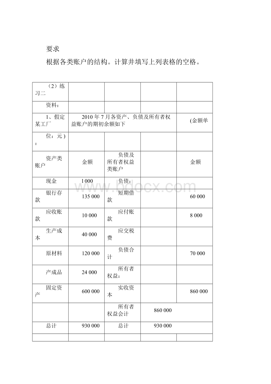 习题一账户与借贷记账法答案doc.docx_第3页