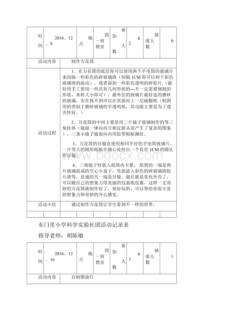 东门里小学科学实验社团活动记录表.docx_第2页