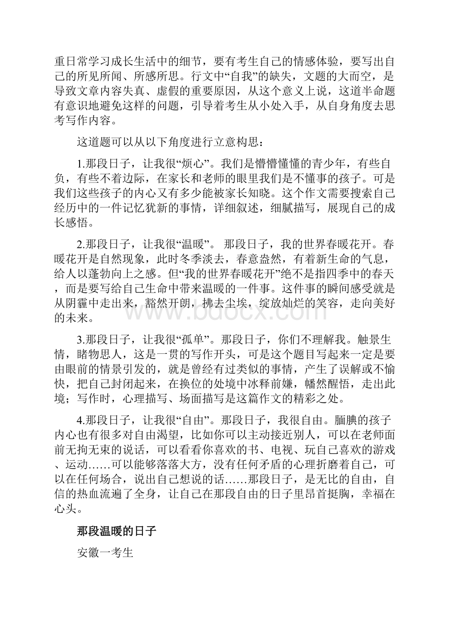 安徽省中考满分作文及点评.docx_第2页