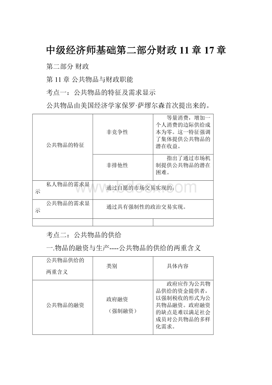 中级经济师基础第二部分财政11章17章.docx