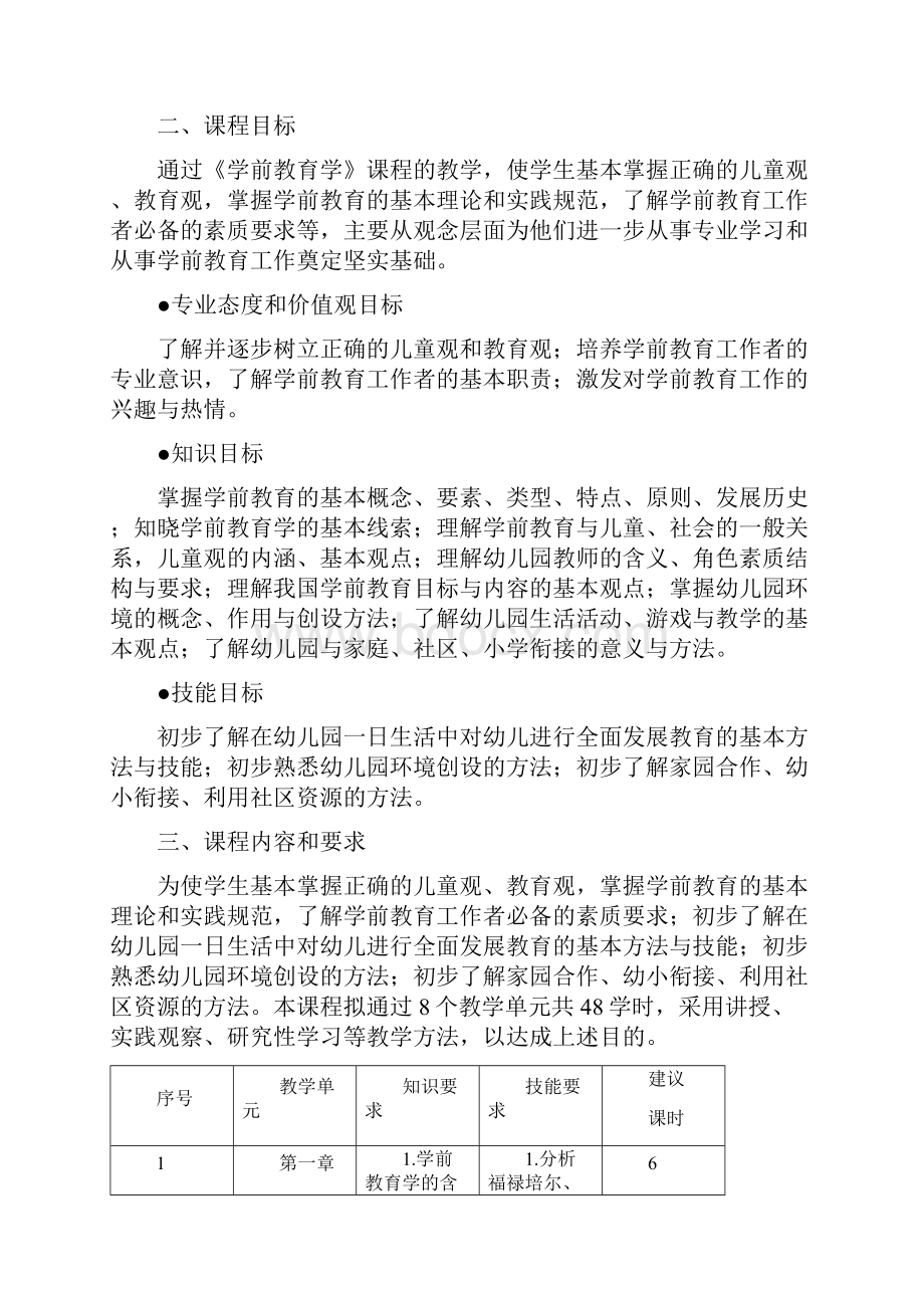 《学前教育学》课程标准.docx_第2页