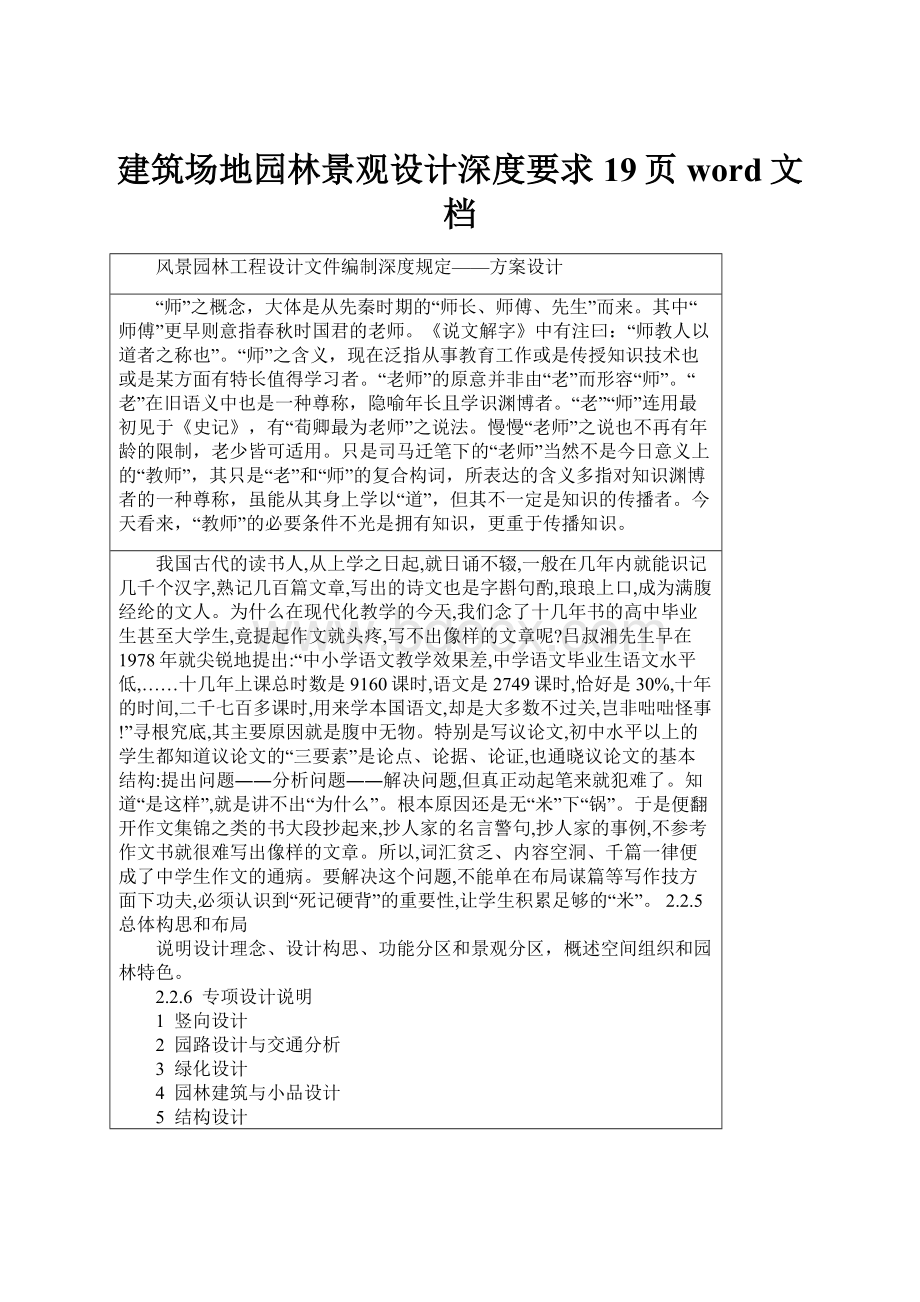 建筑场地园林景观设计深度要求19页word文档.docx