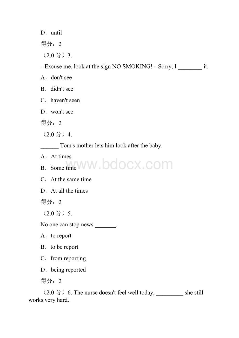 东大大学英语一在线作业02.docx_第3页