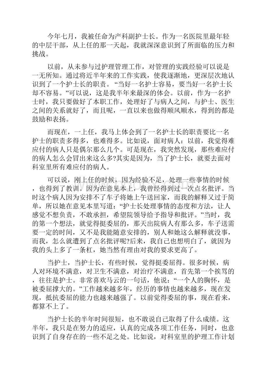 新任护士长个人工作总结报告3篇.docx_第2页