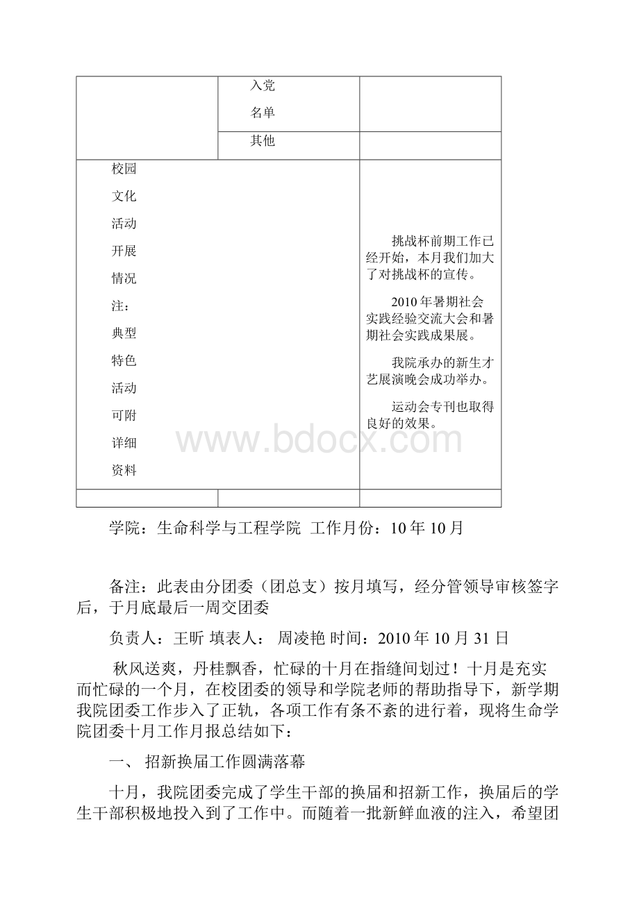 生命科学与工程学院度十月份团委月报.docx_第2页