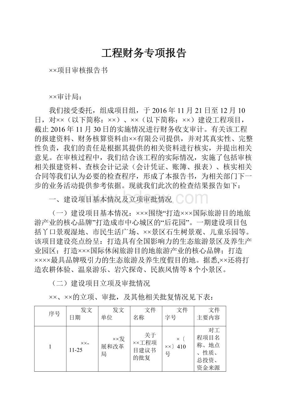 工程财务专项报告.docx_第1页