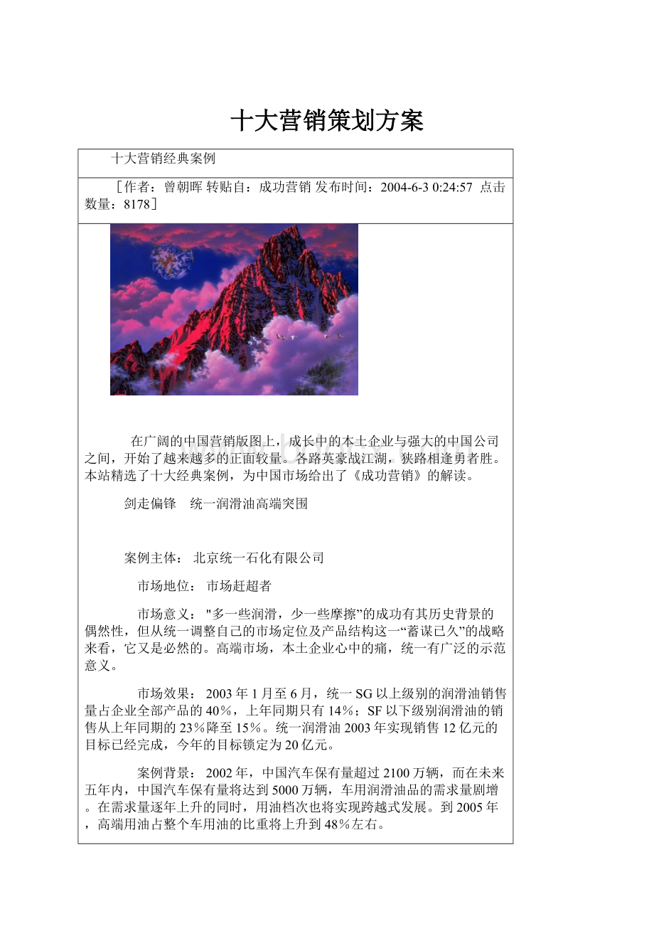 十大营销策划方案.docx_第1页