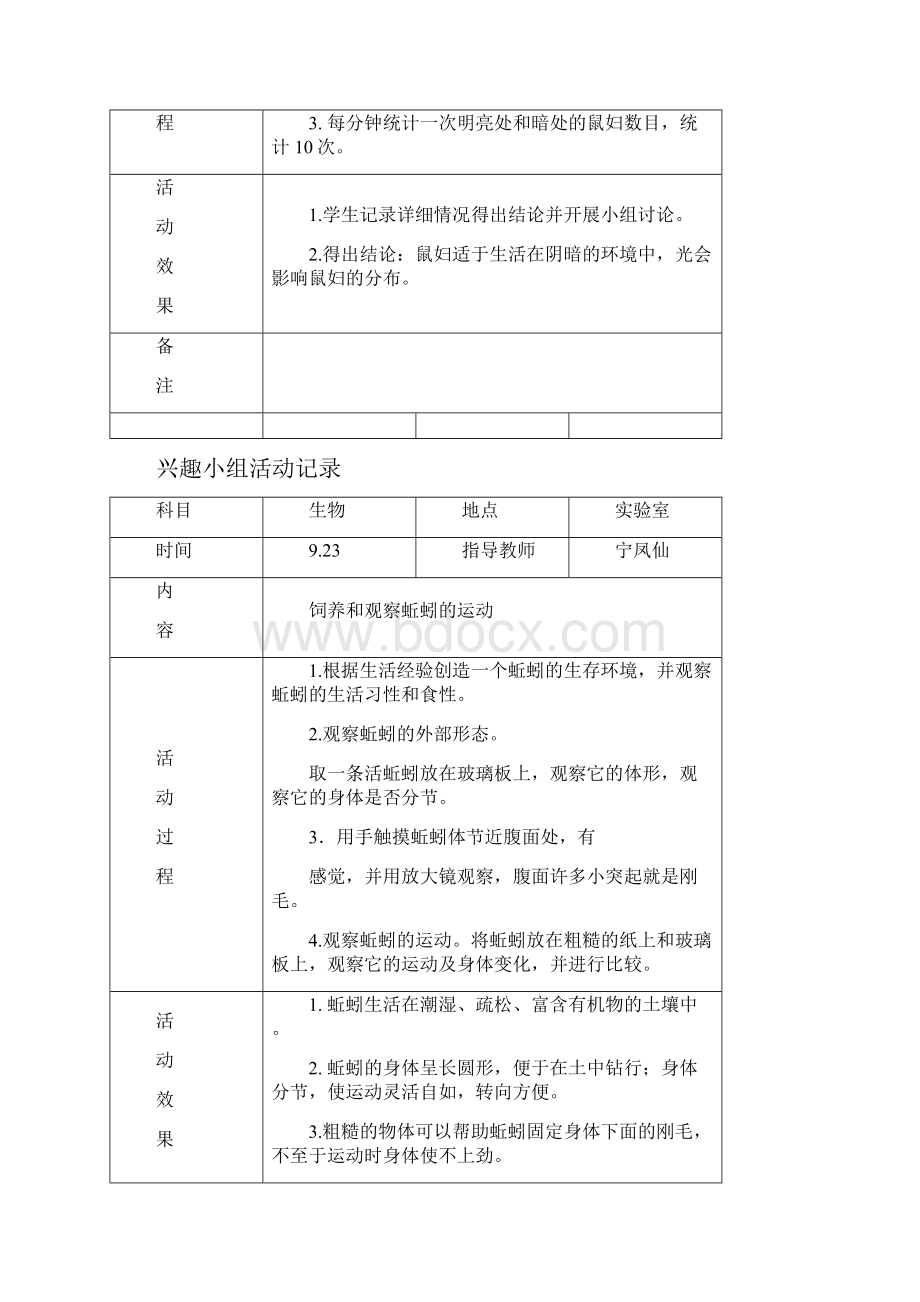 生物兴趣小组活动记录.docx_第2页