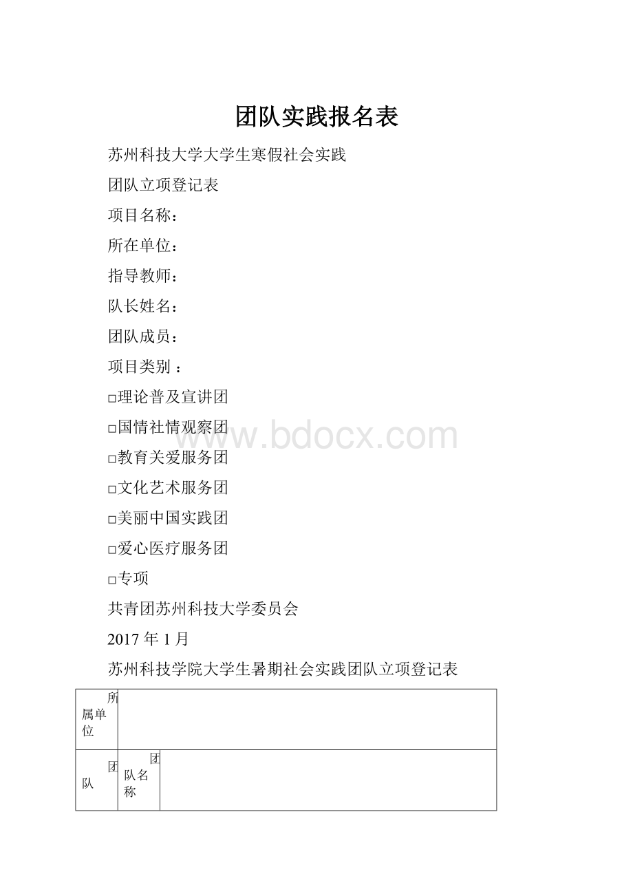 团队实践报名表.docx_第1页