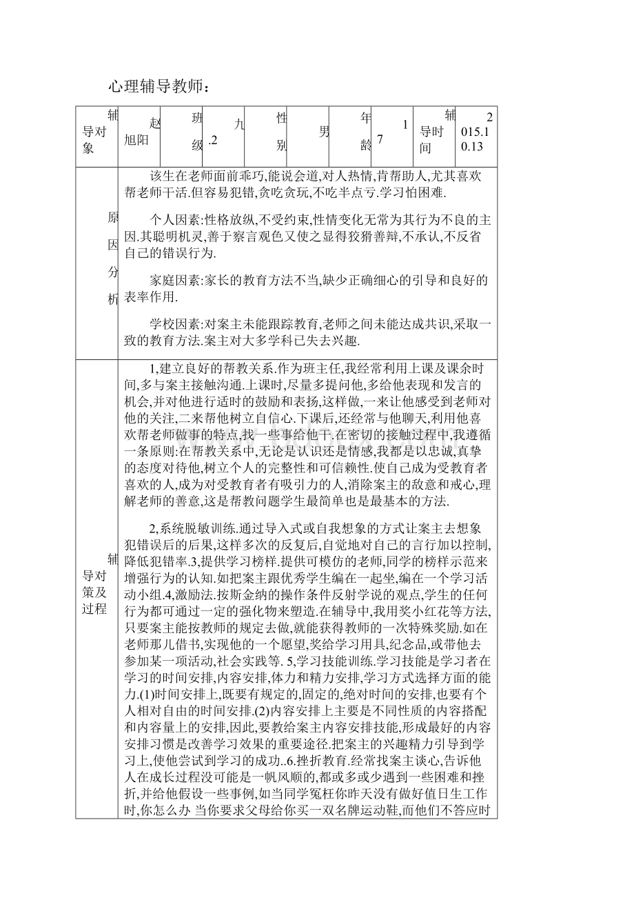 中学学生心理健康教育个案辅导记录表.docx_第2页