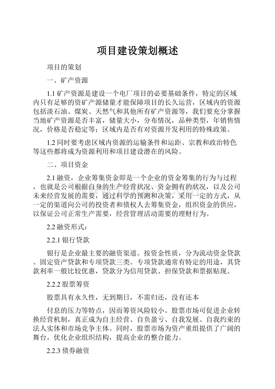 项目建设策划概述.docx_第1页