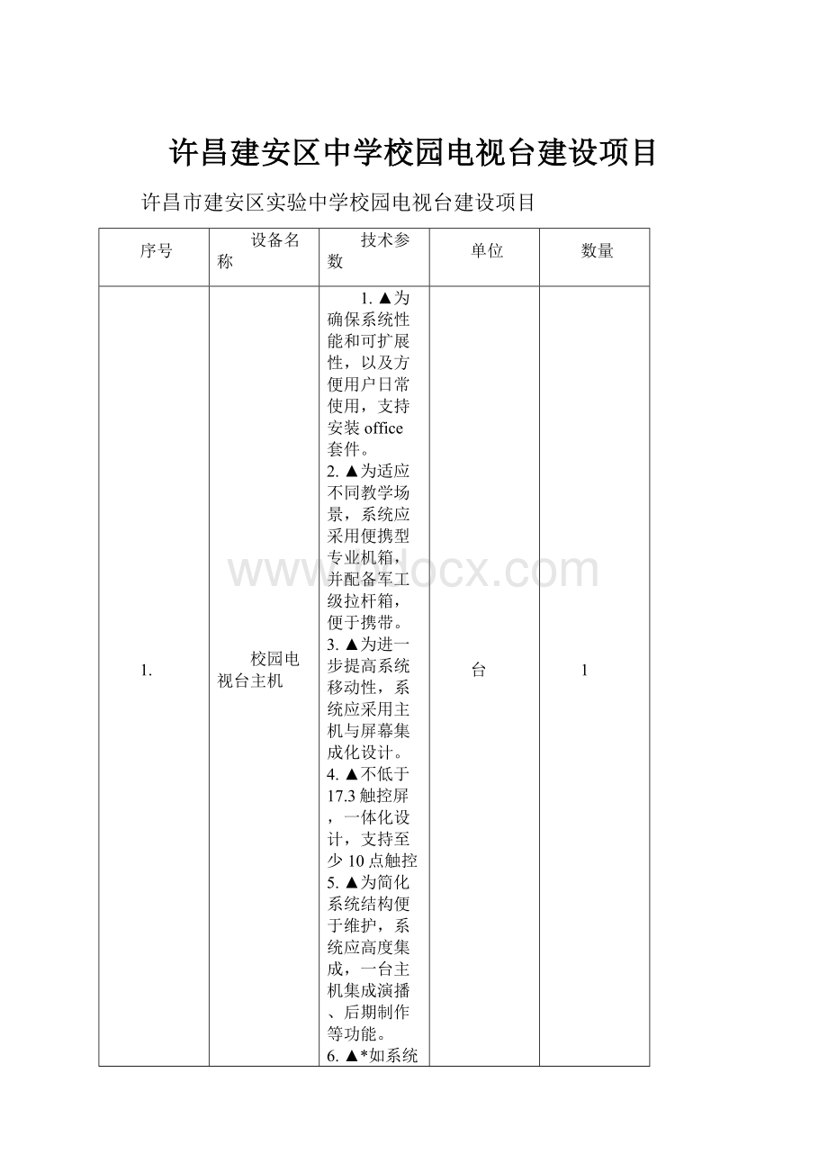 许昌建安区中学校园电视台建设项目.docx_第1页