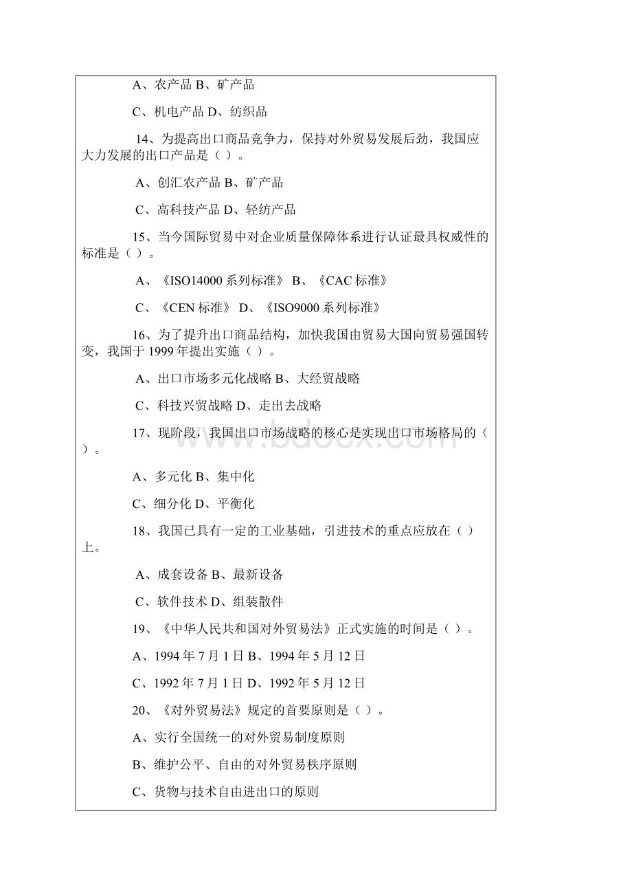 《中国对外贸易概论》期末考试题库带答案.docx_第3页