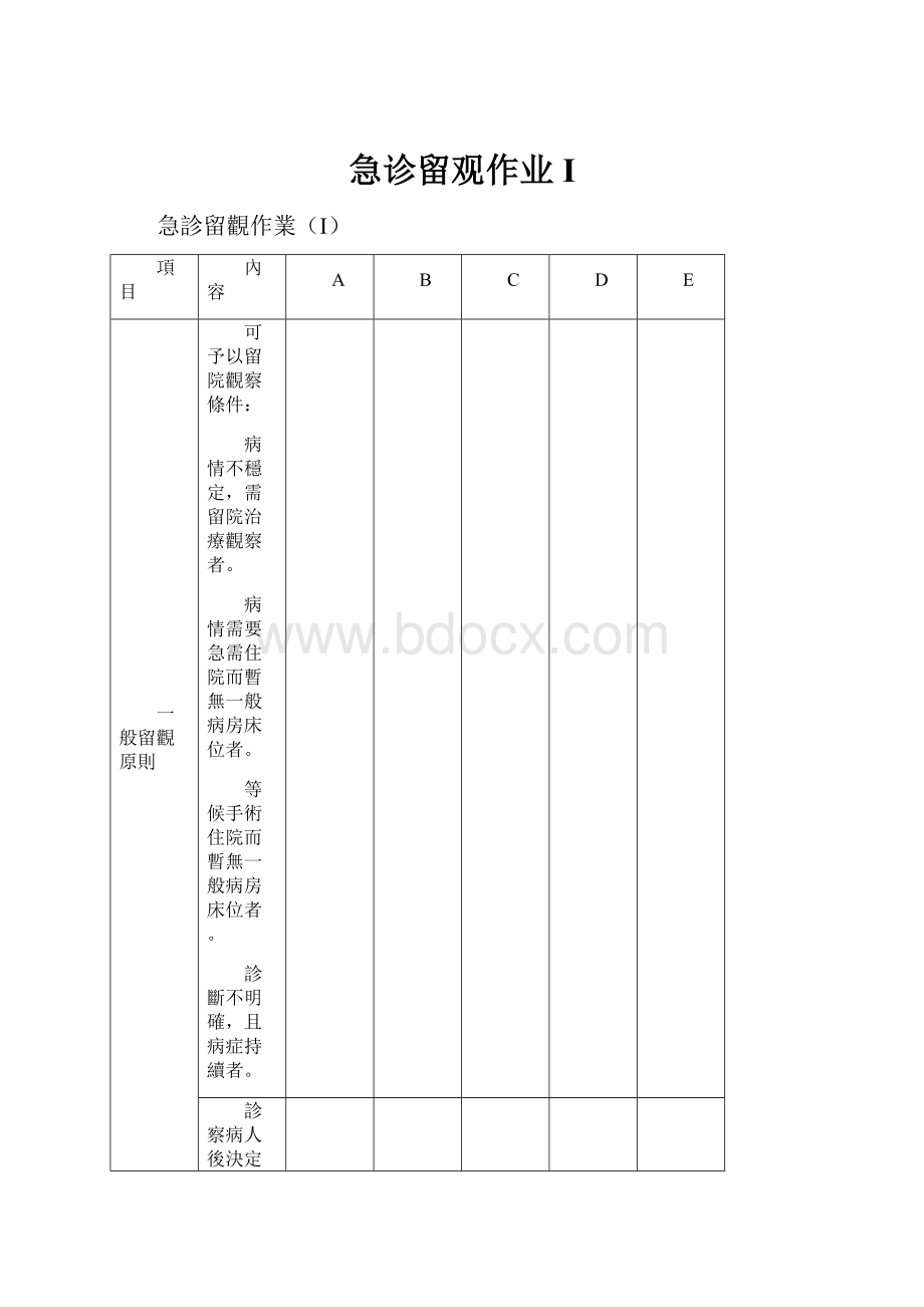 急诊留观作业I.docx_第1页