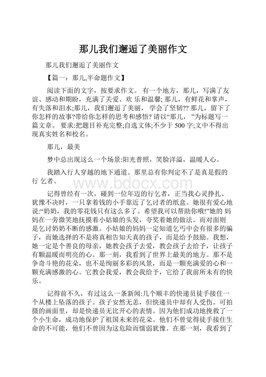 那儿我们邂逅了美丽作文.docx_第1页