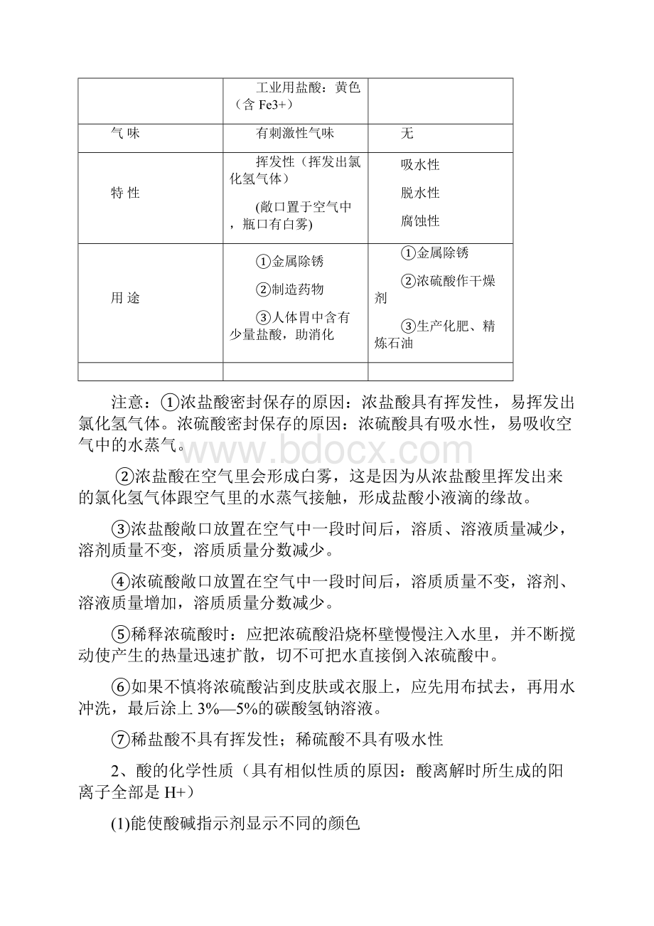 初中化学酸和碱知识点及练习题.docx_第2页