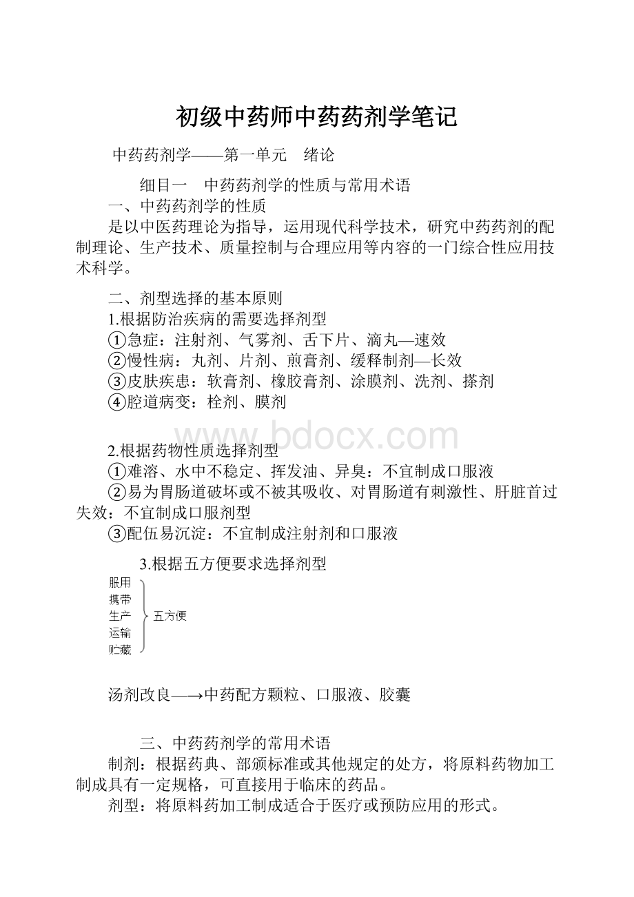 初级中药师中药药剂学笔记.docx