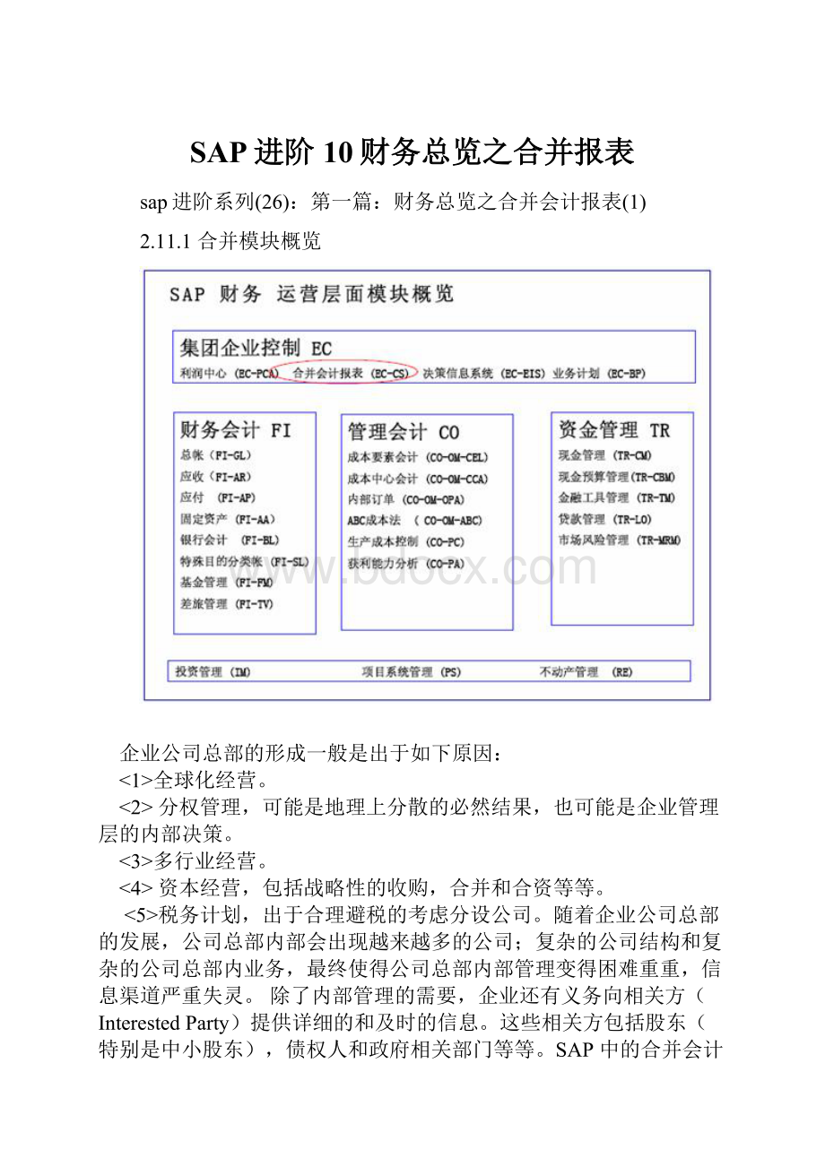 SAP进阶10财务总览之合并报表.docx