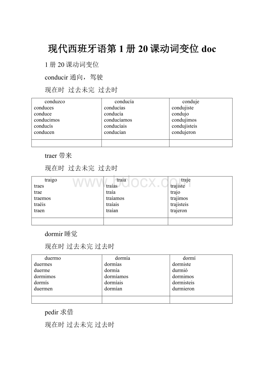 现代西班牙语第1册20课动词变位doc.docx_第1页