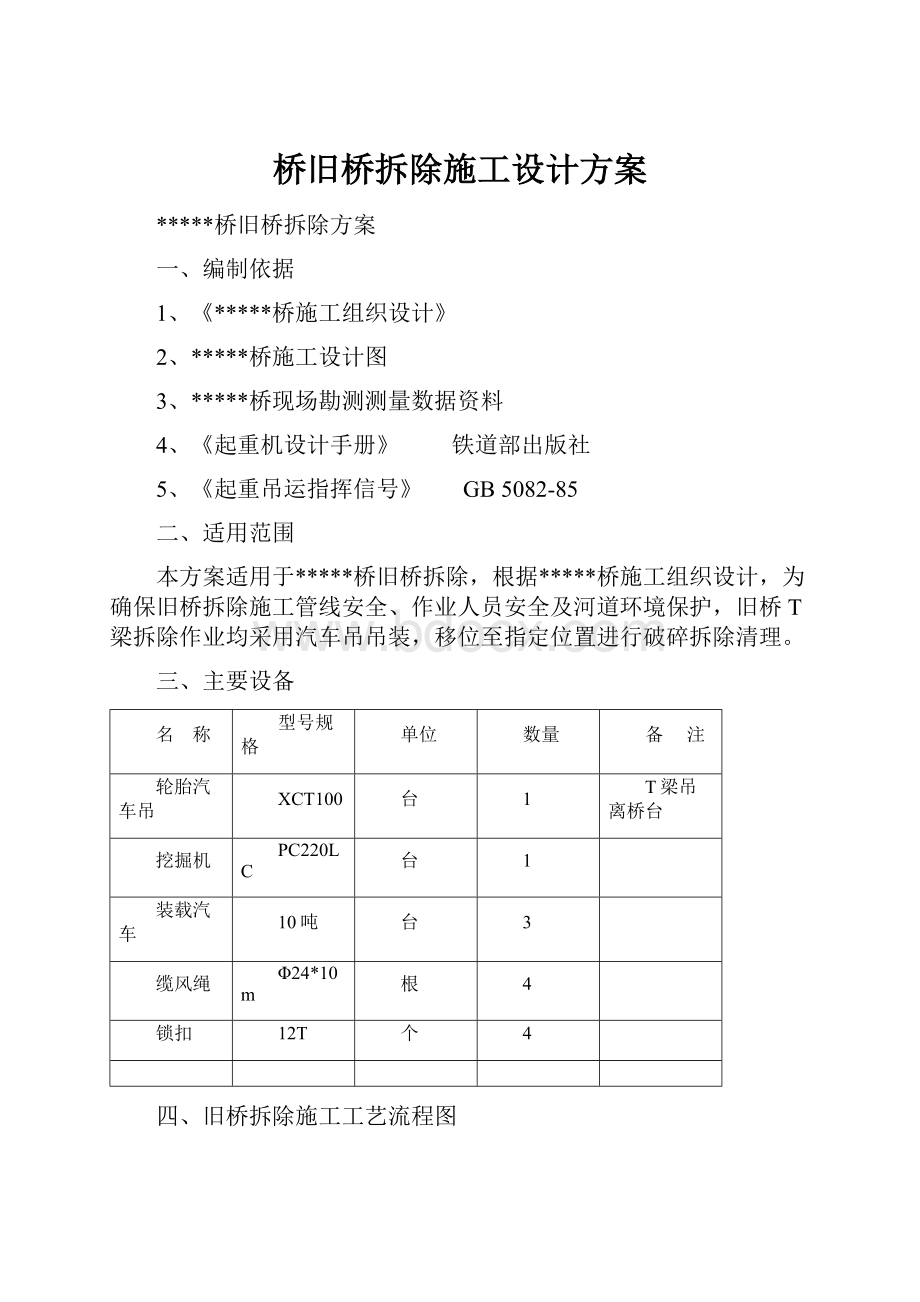 桥旧桥拆除施工设计方案.docx_第1页