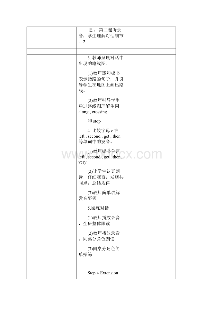 湘少版五年级下册英语教案unit 8Can you show me the way to the Xinhua Hotel.docx_第3页