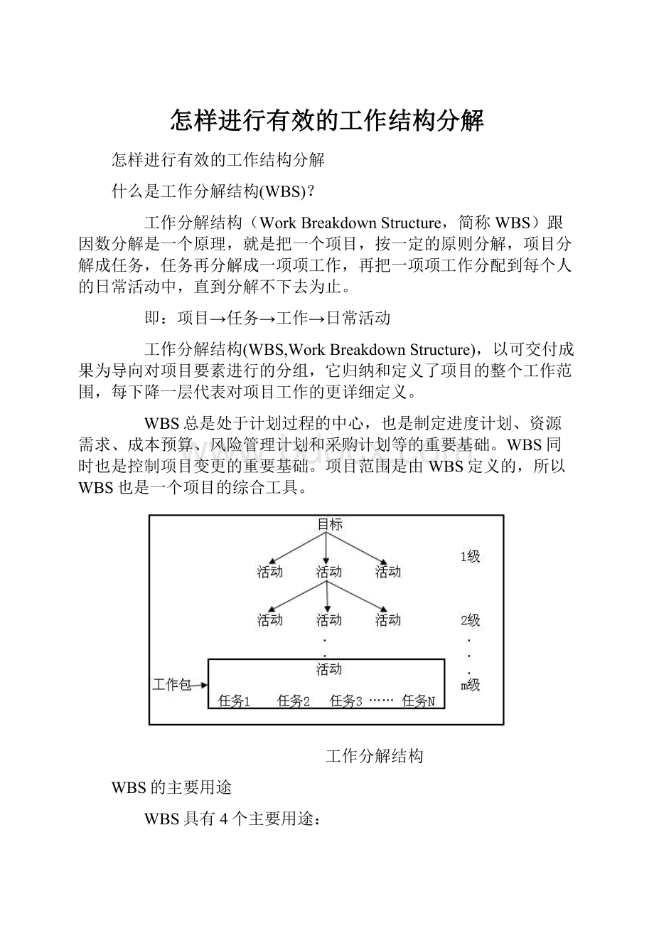 怎样进行有效的工作结构分解.docx