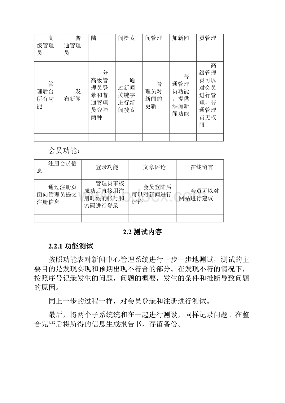 新闻中心管理系统测试报告doc.docx_第3页